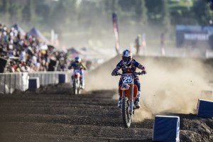 Marvin Musquin and Justin Bogle compete during Red Bull Straight Rhythm in Pomona, CA, USA on 4 October 2014. // Christian Pondella/Red Bull Content Pool // P-20141005-00073 // Usage for editorial use only // Please go to www.redbullcontentpool.com for further information. //